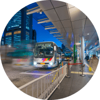 駅直結のバス乗り場